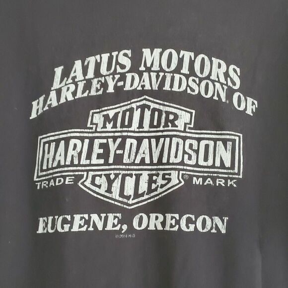 Harley Davidson Latus Motors Eugene Oregon 2016 T Shirt Mens Size Large - Picture 3 of 5